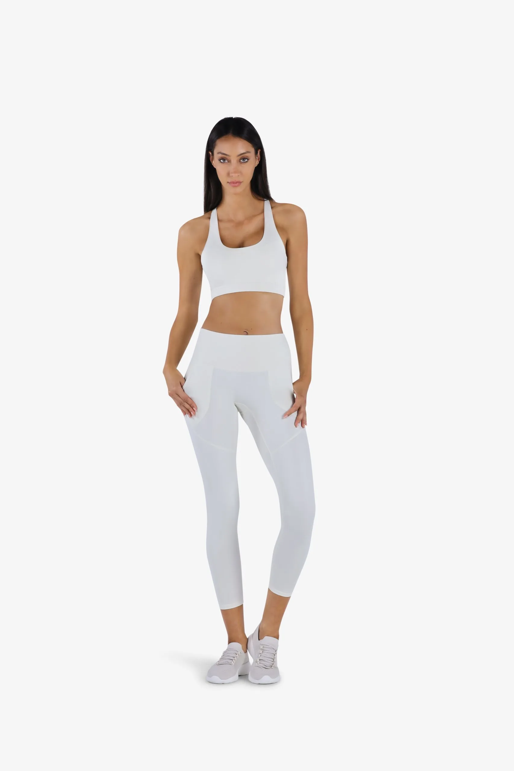 YesEco Women's Activewear Y-Back White Padded Sports Bra