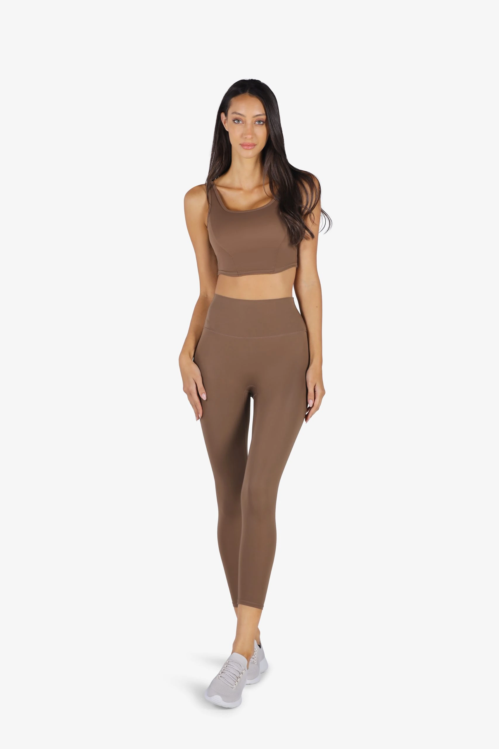 YesEco Women's Activewear U-Back Brown Padded Sports Bra