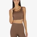 YesEco Women's Activewear U-Back Brown Padded Sports Bra